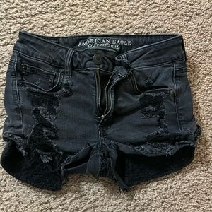American Eagle Black Denim Short shorts. Size 2